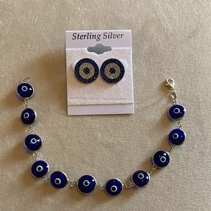 Evil Eye Jewelry - Earrings & Bracelet - Brand New